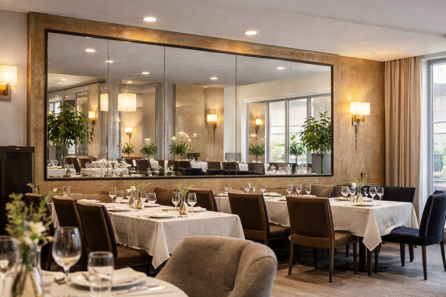 Miroir sur mesure restaurant