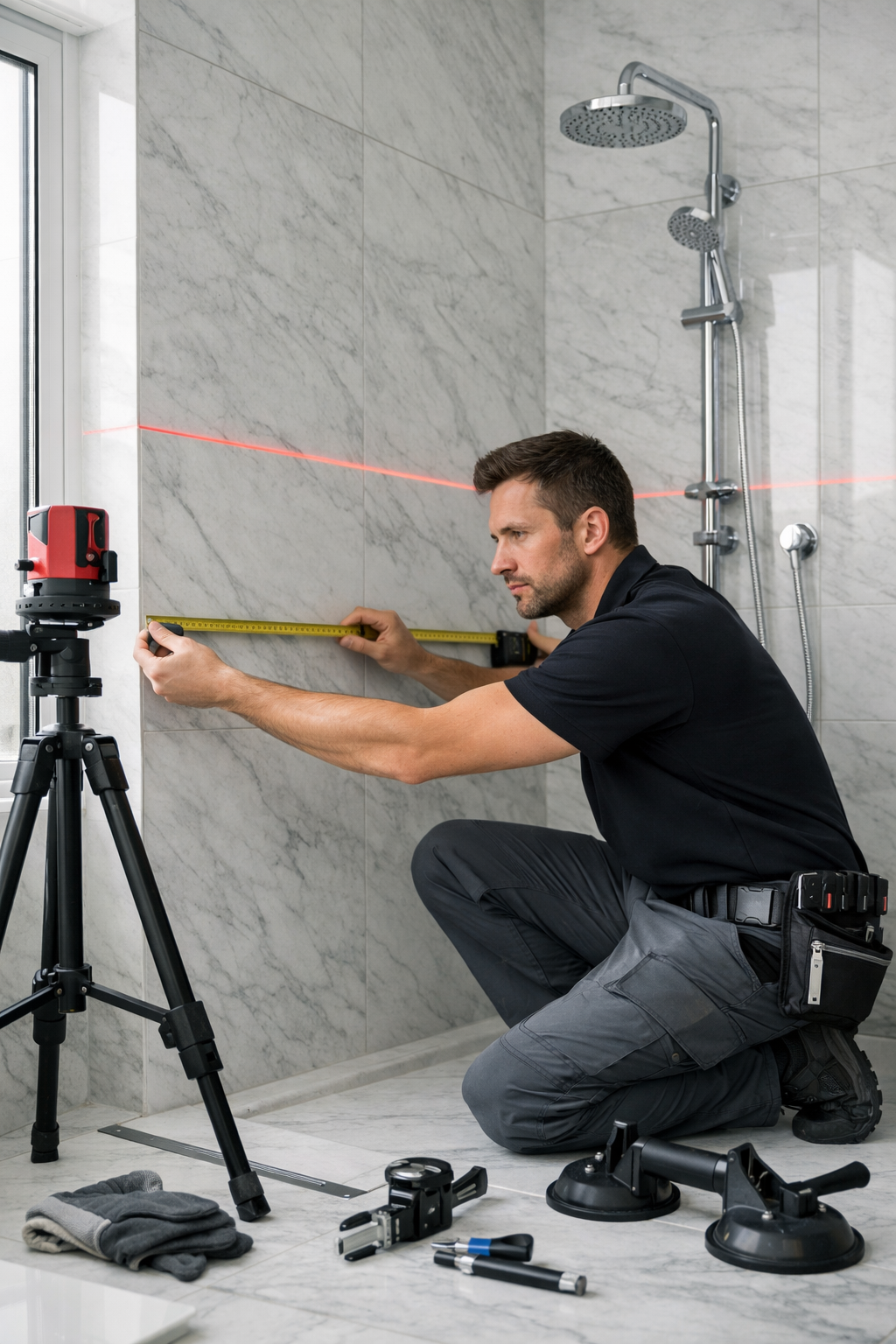 prise de mesure douche 